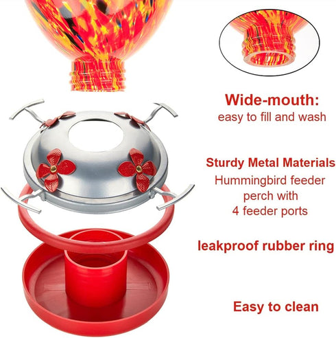 Hummingbird Feeder Base Replacement Parts Set Includes Hummingbird Feeder Bottom, 2 PCS Moat Hook 2 Pcs Brushes and 1 Pcs Replacement Seal Rings...